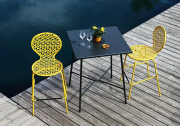 ROTONDA 75 - Stackable high galvanized steel garden stool by RD Italia - view 3